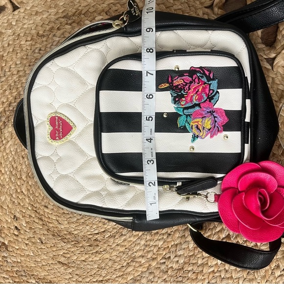 Vintage Betsey Johnson Floral Backpack Pink/black/white Y2K - Picture 5 of 8